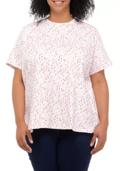 New 🔔 Kim Rogers® Plus Size Short Sleeve Printed Crew Neck T-Shirt 🔔 -Kim Rogers® Shop Belk 1020