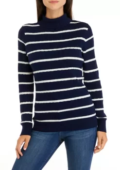 Deals 🥰 Kim Rogers® 👩 Women's Long Sleeve Cable Turtleneck Sweater ⭐