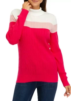 Buy 🤩 Kim Rogers® 👩 Women's Long Sleeve Cable Knit Sweater 🤩 -Kim Rogers® Shop Belk 1048