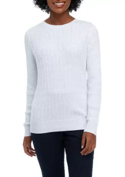 Best Pirce 💯 Kim Rogers® 👩 Women's Long Sleeve Cable Lurex® Sweater ⌛ -Kim Rogers® Shop Belk 1068
