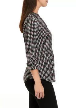 Deals 👏 Kim Rogers® 👩 Women's 3/4 Sleeve Henley Hacci Top 💯 -Kim Rogers® Shop Belk 1072