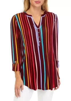 Brand new 😀 Kim Rogers® 👩 Women's 3/4 Sleeve Henley Top ✨ -Kim Rogers® Shop Belk 1078