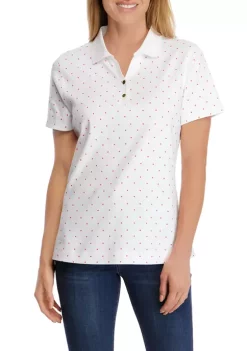 Hot Sale 🔔 Kim Rogers® 👩 Women's Short Sleeve Printed Polo 👚 Shirt ✔️