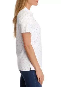 Hot Sale 🔔 Kim Rogers® 👩 Women's Short Sleeve Printed Polo 👚 Shirt ✔️ -Kim Rogers® Shop Belk 1091