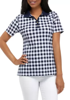 Hot Sale 🔔 Kim Rogers® 👩 Women's Short Sleeve Printed Polo 👚 Shirt ✔️ -Kim Rogers® Shop Belk 1094
