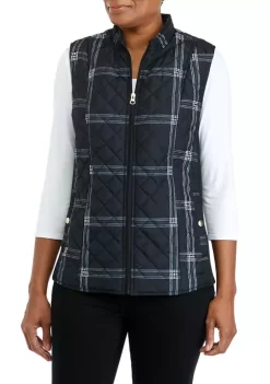 Wholesale 🧨 Kim Rogers® 👩 Women's Quilted Printed Ribbed Vest 🎁 -Kim Rogers® Shop Belk 113