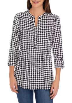 Outlet 🥰 Kim Rogers® 👩 Women's 3/4 Sleeve Henley Top 🧨 -Kim Rogers® Shop Belk 1151