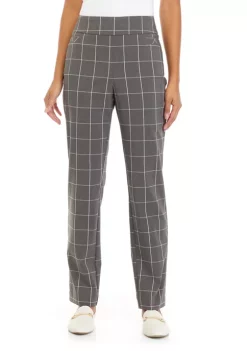 Best reviews of 💯 Kim Rogers® 👩 Women's Grid Print Average Length Pants 🎁 -Kim Rogers® Shop Belk 1160