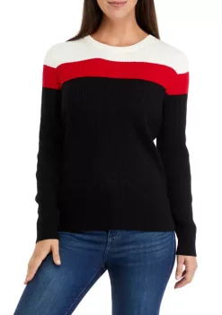 Deals ✔️ Kim Rogers® 👩 Women's Long Sleeve Cable Crew Neck Sweater 🎉 -Kim Rogers® Shop Belk 1168