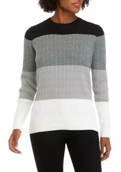 New 🎉 Kim Rogers® Petite Color Block Stripe Sweater 🤩