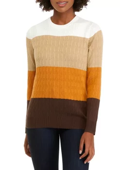 New 🎉 Kim Rogers® Petite Color Block Stripe Sweater 🤩 -Kim Rogers® Shop Belk 1172