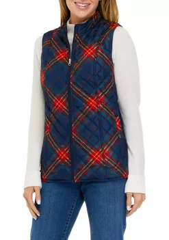 Wholesale 🧨 Kim Rogers® 👩 Women's Quilted Printed Ribbed Vest 🎁 -Kim Rogers® Shop Belk 118