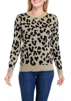 Brand new ✔️ Kim Rogers® Petite Long Sleeve Jacquard Crew Neck Sweater 🤩