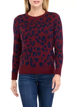 Brand new ✔️ Kim Rogers® Petite Long Sleeve Jacquard Crew Neck Sweater 🤩 -Kim Rogers® Shop Belk 1186