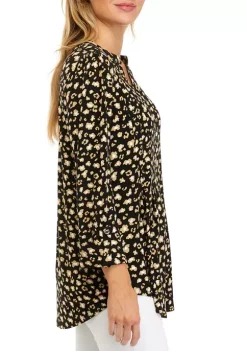 Deals 😉 Kim Rogers® 👩 Women's 3/4 Sleeve Henley Top ⭐ -Kim Rogers® Shop Belk 1194