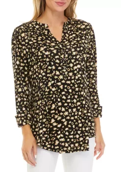 Deals 😉 Kim Rogers® 👩 Women's 3/4 Sleeve Henley Top ⭐ -Kim Rogers® Shop Belk 1195