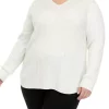 Budget 😉 Kim Rogers® Plus Size Long Sleeve Cable V-Neck Sweater ✨ -Kim Rogers® Shop Belk 1204