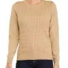 Buy 🎉 Kim Rogers® Petite Long Sleeve Cable Knit Crew Neck Sweater 😍
