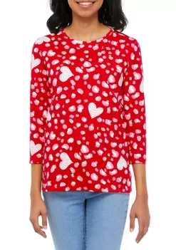 Best deal ⌛ Kim Rogers® 👩 Women's Perfectly Soft 3/4 Sleeve Crew Neck Top 🛒