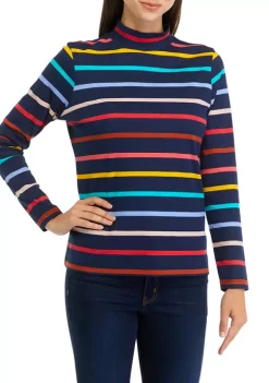 Best deal 🎁 Kim Rogers® Petite Long Sleeve Mock Neck Top 😀