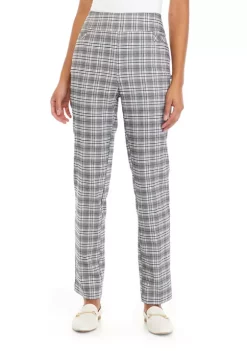 Best deal 🥰 Kim Rogers® 👩 Women's Plaid Print Average Length Pants 👍