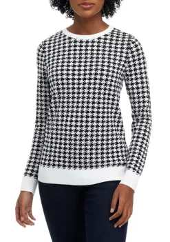 Coupon 🌟 Kim Rogers® Petite Long Sleeve Crew Neck Jacquard Sweater 🤩 -Kim Rogers® Shop Belk 1404