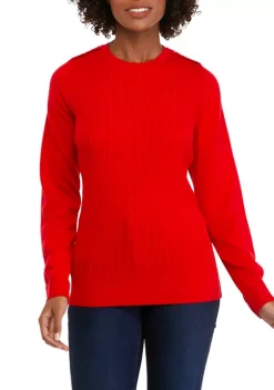 Brand new ⭐ Kim Rogers® Petite Long Sleeve Cable Knit Crew Neck Sweater ⌛ -Kim Rogers® Shop Belk 144