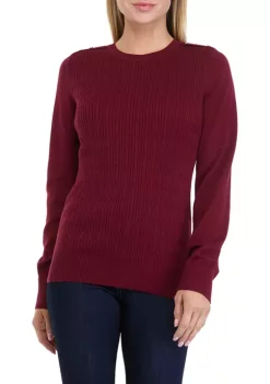 Brand new ⭐ Kim Rogers® Petite Long Sleeve Cable Knit Crew Neck Sweater ⌛ -Kim Rogers® Shop Belk 145