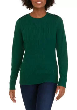 Brand new ⭐ Kim Rogers® Petite Long Sleeve Cable Knit Crew Neck Sweater ⌛ -Kim Rogers® Shop Belk 146