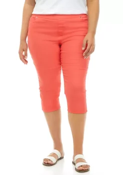 New 🔥 Kim Rogers® Plus Size Cotton Blend Capris ⌛ -Kim Rogers® Shop Belk 1463