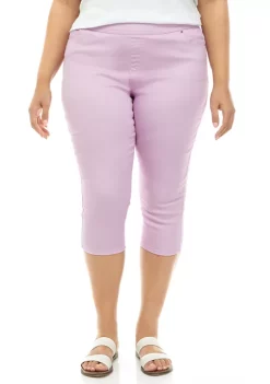 New 🔥 Kim Rogers® Plus Size Cotton Blend Capris ⌛ -Kim Rogers® Shop Belk 1465