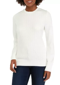Brand new ⭐ Kim Rogers® Petite Long Sleeve Cable Knit Crew Neck Sweater ⌛ -Kim Rogers® Shop Belk 149
