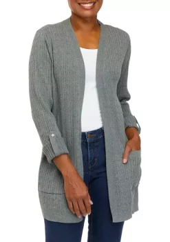 Hot Sale 🔥 Kim Rogers® 👩 Women's Long Sleeve Button Trim Cardigan ✨ -Kim Rogers® Shop Belk 1531