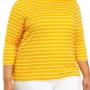 Best Sale 💯 Kim Rogers® Plus Size 3/4 Sleeve Crew Neck Top 😉 -Kim Rogers® Shop Belk 1548
