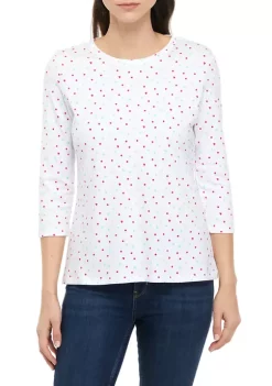 Best deal ✨ Kim Rogers® Petite Perfectly Soft 3/4 Sleeve Crew Neck T-Shirt ⌛ -Kim Rogers® Shop Belk 1567