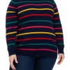 Brand new ⭐ Kim Rogers® Plus Size Cable Crew Neck Striped Sweater ⌛ -Kim Rogers® Shop Belk 1568