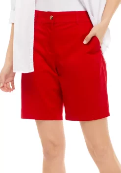 Deals 🛒 Kim Rogers® 👩 Women's Solid Twill Shorts ⭐ -Kim Rogers® Shop Belk 1587