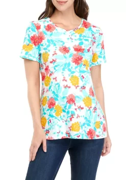 Deals 😀 Kim Rogers® 👩 Women's Short Sleeve Striped T-Shirt 🔔 -Kim Rogers® Shop Belk 1606