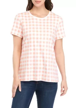 Deals 😀 Kim Rogers® 👩 Women's Short Sleeve Striped T-Shirt 🔔 -Kim Rogers® Shop Belk 1608