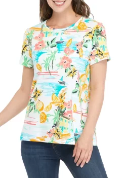 Deals 😀 Kim Rogers® 👩 Women's Short Sleeve Striped T-Shirt 🔔 -Kim Rogers® Shop Belk 1610