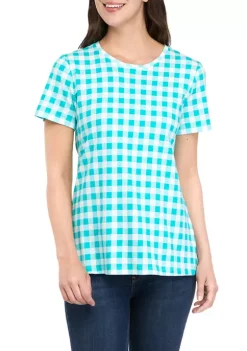 Deals 😀 Kim Rogers® 👩 Women's Short Sleeve Striped T-Shirt 🔔 -Kim Rogers® Shop Belk 1611