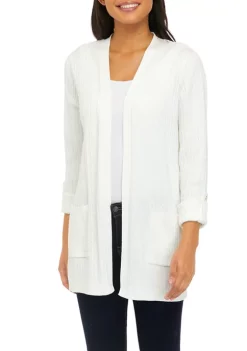 Outlet 🔔 Kim Rogers® 👩 Women's Long Sleeve Button Trim Cardigan ✨