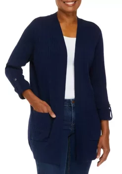 Outlet 🔔 Kim Rogers® 👩 Women's Long Sleeve Button Trim Cardigan ✨ -Kim Rogers® Shop Belk 1629