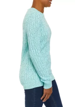 Best deal 🥰 Kim Rogers® 👩 Women's Long Sleeve Cable Crew Neck Space Dye Sweater 👍 -Kim Rogers® Shop Belk 1645