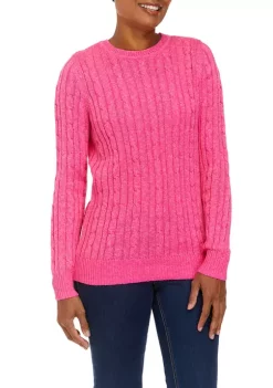 Best deal 🥰 Kim Rogers® 👩 Women's Long Sleeve Cable Crew Neck Space Dye Sweater 👍 -Kim Rogers® Shop Belk 1646