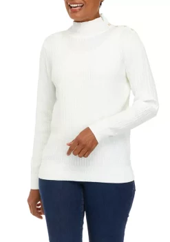 Deals 😀 Kim Rogers® 👩 Women's Long Sleeve Turtleneck Cable Knit Sweater 🧨 -Kim Rogers® Shop Belk 1652