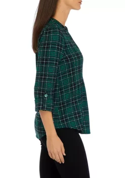 Discount 😉 Kim Rogers® 👩 Women's 3/4 Sleeve Henley Hacci Top 🌟 -Kim Rogers® Shop Belk 167