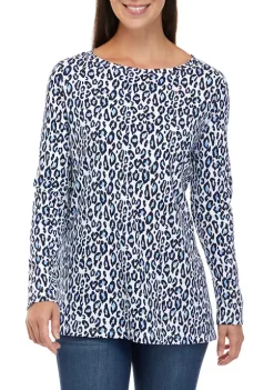Cheap 🥰 Kim Rogers® 👩 Women's Long Sleeve Tunic Core Print 👕 Shirt 😍 -Kim Rogers® Shop Belk 1683