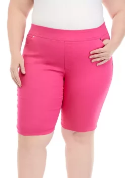 Cheapest 🌟 Kim Rogers® Plus Size Cotton Elastic Bermuda Shorts 🔥