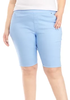 Cheapest 🌟 Kim Rogers® Plus Size Cotton Elastic Bermuda Shorts 🔥 -Kim Rogers® Shop Belk 1703